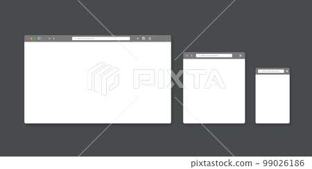 Web browser window template. Website browser different devices. Vector illustration 99026186