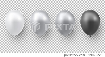 Realistic glossy color balloon. Balloons for birthday, holiday events, parties, weddings. Festival of romantic decorations. Vector illustration 99026223