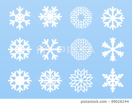 Flat design vector  snowflakes Christmas and new year decoration element set. Vector illustration 99026244