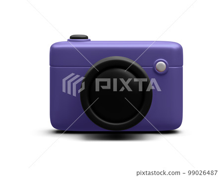 3d realistic camera isolated on white background. Vector illustration 99026487