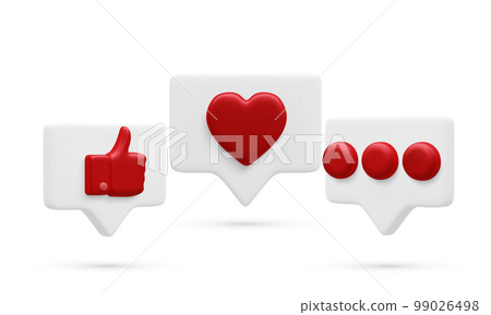 Set of 3d realistic bubbles with social media and digital marketing icons. Vector illustration Set of 3d realistic bubbles with social media and digital marketing icons. Vector illustration 99026498