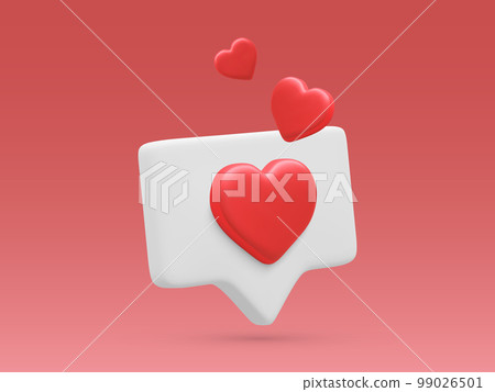 3d realistic bubble with red hearts isolated on red background. Vector illustration 3d realistic bubble with red hearts isolated on red background. Vector illustration 99026501