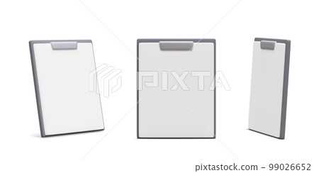 Set of 3d realistic document icon isolated on white background. Files or text documents symbol for modern websites and mobile app UI designs. Vector illustration 99026652