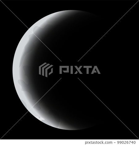 Lunar phase icon. Lunar eclipse cycle stage. Moon on black background. Round shaped celestial. Hand drawn vector illustration Lunar phase icon. Lunar eclipse cycle stage. Moon on black background. Round shaped celestial. Hand drawn vector illustration 99026740