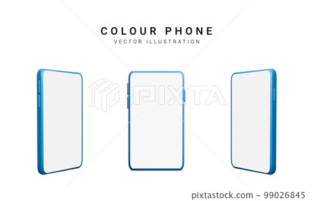 Set of colour 3d realistic phone isolated on white background. Vector illustration 99026845