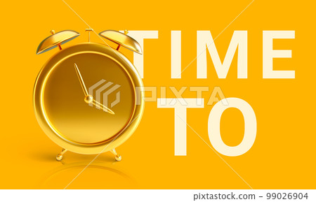 Gold alarm clock. Time to. Vector illustration Gold alarm clock. Time to. Vector illustration 99026904