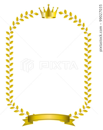 與月桂樹和冠的獎框架。勝利,勝利,頒獎形象。 與月桂樹和冠的獎框架。勝利,勝利,頒獎形象。 99027035