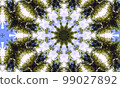 Kaleidoscopic abstraction of the background of green rays 99027892