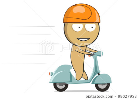 Boy on a motorcycle at high speed Boy on a motorcycle at high speed 99027958