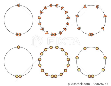 Circle frame decoration element with flowers clip art 9 Circle frame decoration element with flowers clip art 9 99028244