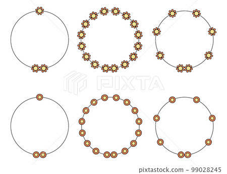 Circle frame decoration element with flower Circle frame decoration element with flower 99028245