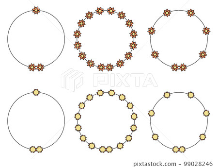 Circle frame decoration element with flower Circle frame decoration element with flower 99028246