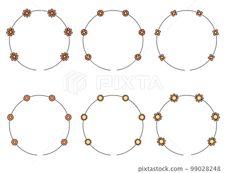 Circle frame decoration element with flowers clip art 99028248