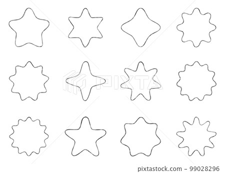 Hand drawn line star banner Hand drawn line star banner 99028296