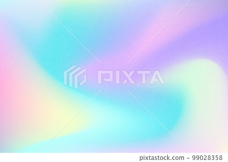 Y2k girly blurred noisy gradient background. Fluid cool holographic gradient poster for wall art, presentation or landing page. Modern iridescent wallpaper design tempate. Vector illustration 99028358