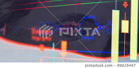 Technical analysis on the monitor of a computer. Fundamental and technical analysis concept. Technical analysis on the monitor of a computer. Fundamental and technical analysis concept. 99028447