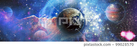 Beautiful Earth in deep space. Universe concept background.Fiery explosion in space. Abstract illustration of universe. Elements of this image furnished by NASA Beautiful Earth in deep space. Universe concept background.Fiery explosion in space. Abstract illustration of universe. Elements of this image furnished by NASA 99028570