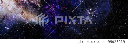 Panorama Space scene with stars and galaxies. Elements of this image furnished by NASA Panorama Space scene with stars and galaxies. Elements of this image furnished by NASA 99028619