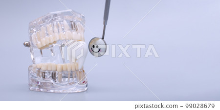 Dental tool with model in dental care concept. 99028679