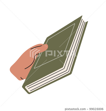 Hands hold a set of literature, books for reading, learning, dictionaries, encyclopedias, planners. 99028806