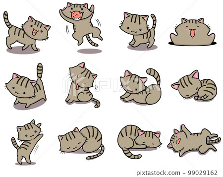 【套】可愛虎貓插畫③/12只動物 99029162