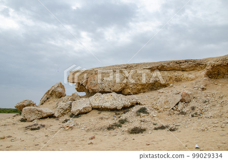 Limestone hillocks at Purple Island at Al Khor in Qatar 99029334