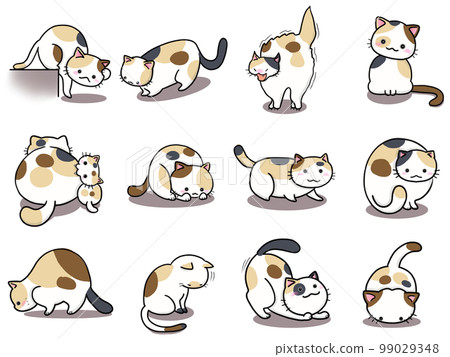 [Set] Cute illustrations of Mikeneko (1) / 12 animals 99029348