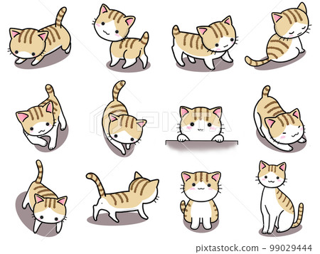 【套裝】棕虎白貓可愛插畫(一)/12只動物 【套裝】棕虎白貓可愛插畫(一)/12只動物 99029444