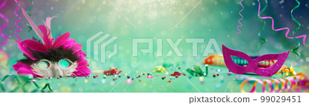 Carnival celebration in Europe. Party decoration. 99029451