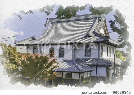Watercolor style Kakegawa Dainippon Hotokusha Auditorium Kakegawa City, Shizuoka Prefecture 99029543
