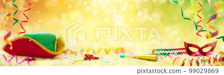 Carnival celebration in Europe. Party decoration. 99029869