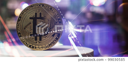 Gold bitcoin with stock graph for background, Gold bitcoin with stock graph for background, Gold bitcoin with stock graph for background, Gold bitcoin with stock graph for background, 99030585