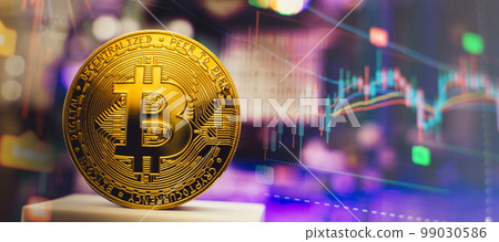 Gold bitcoin with stock graph for background, Gold bitcoin with stock graph for background, Gold bitcoin with stock graph for background, Gold bitcoin with stock graph for background, 99030586