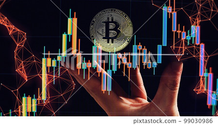 Cryptocurrency and investment. Businessman using tablet to connected on global network and gold bitcoin coin and growth of business graph, Financial, Stock market, Cryptocurrency and investment. Businessman using tablet to connected on global network and gold bitcoin coin and growth of business graph, Financial, Stock market, 99030986