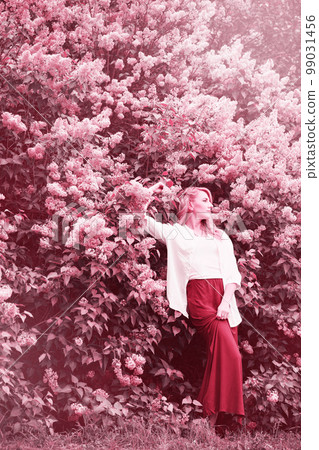 portrait of a beautiful woman, toned in pink portrait of a beautiful woman, toned in pink 99031456