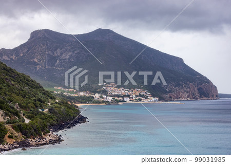 Coastline on a rocky shore near Cala Gonone, Sardinia Coastline on a rocky shore near Cala Gonone, Sardinia 99031985