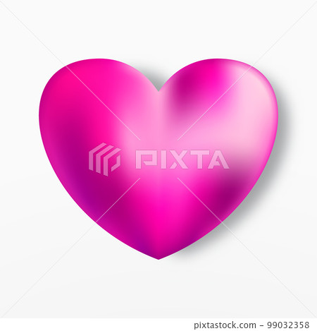 Pink realistic heart vector icon. Romantic symbol of Love Pink realistic heart vector icon. Romantic symbol of Love 99032358