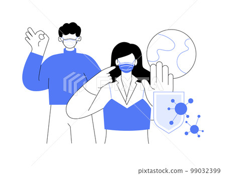 Recommended to wear a mask abstract concept vector illustration. Recommended to wear a mask abstract concept vector illustration. 99032399