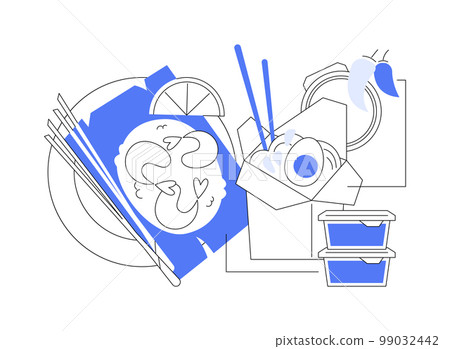 Thai cuisine abstract concept vector illustration. 99032442