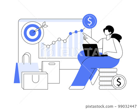 Sales growth abstract concept vector illustration. 99032447