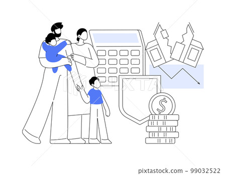 Anti-crisis family budget abstract concept vector illustration. Anti-crisis family budget abstract concept vector illustration. 99032522