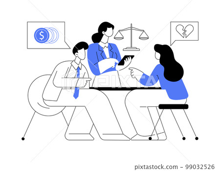 Divorce lawyer service abstract concept vector illustration. Divorce lawyer service abstract concept vector illustration. 99032526