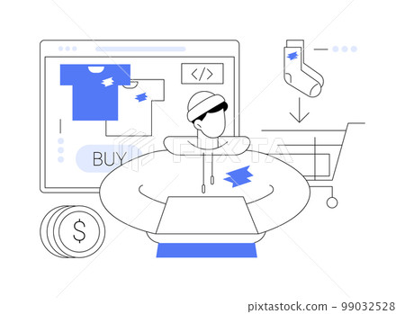 Merch clothing abstract concept vector illustration. Merch clothing abstract concept vector illustration. 99032528