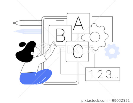 Early learning app abstract concept vector illustration. Early learning app abstract concept vector illustration. 99032531
