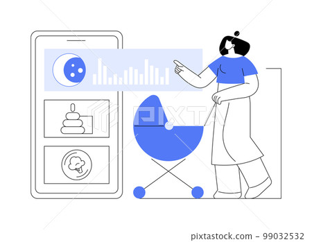 Kids routine app abstract concept vector illustration. Kids routine app abstract concept vector illustration. 99032532