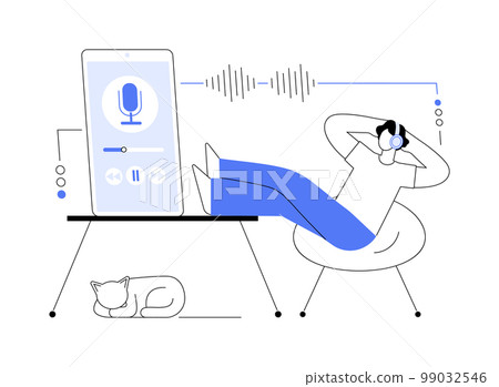 Listen to podcasts abstract concept vector illustration. Listen to podcasts abstract concept vector illustration. 99032546