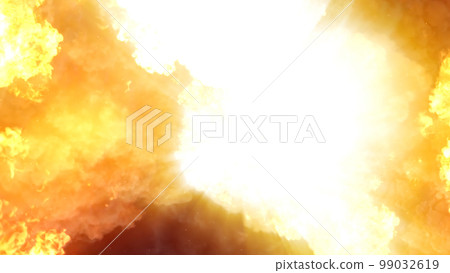 3D rendering of an impressive intense explosion on a black background 3D rendering of an impressive intense explosion on a black background 99032619