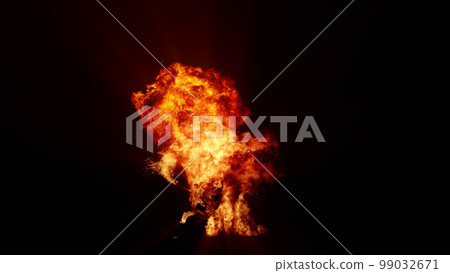3D rendering of an impressive intense explosion on a black background 3D rendering of an impressive intense explosion on a black background 99032671
