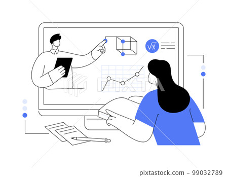 Online math tutoring abstract concept vector illustration. Online math tutoring abstract concept vector illustration. 99032789