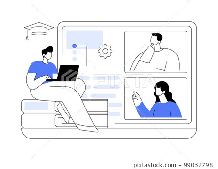 Online workshop abstract concept vector illustration. 99032798